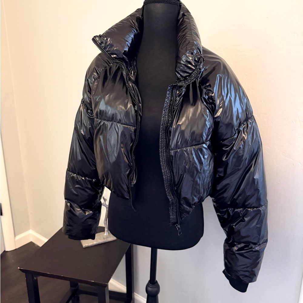 Black NYC Shiny Black Puffer Jacket
